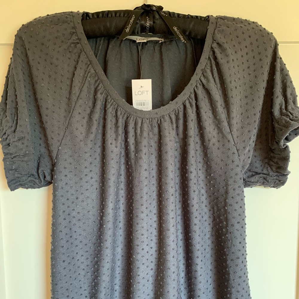 NWT Loft xs gray dot blouse